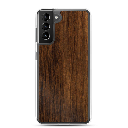 Dark Brown Wood Samsung Clear Thin Case CREATIVETECH