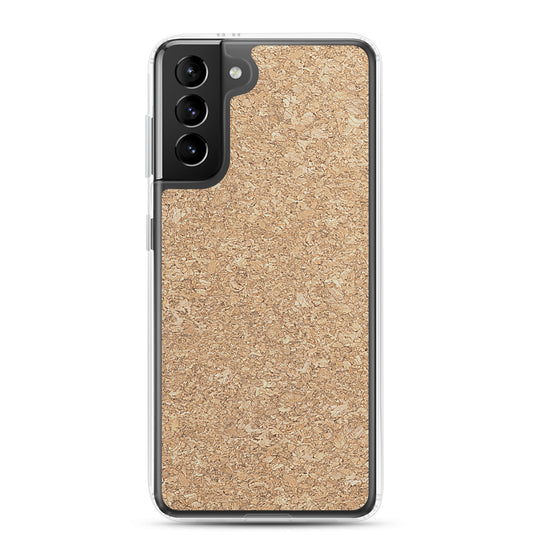 Light Brown Cork Wood Samsung Clear Thin Case CREATIVETECH