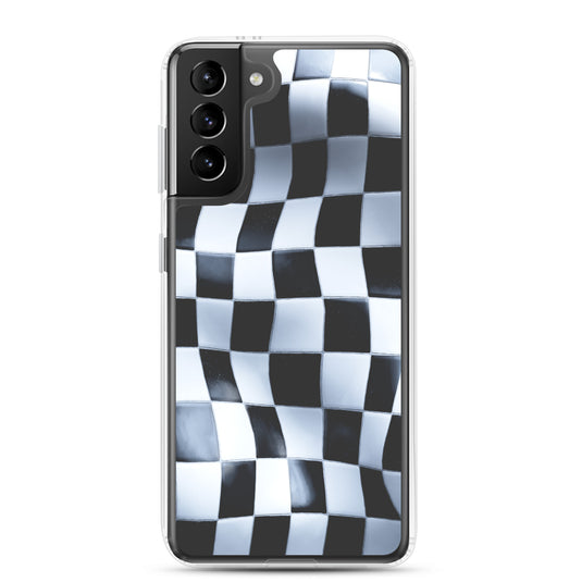 Chess Mat Black White Curved Samsung Clear Thin Case CREATIVETECH