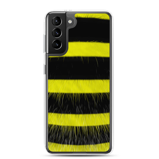 Fluffy Bee Black Yellow Samsung Clear Thin Case CREATIVETECH