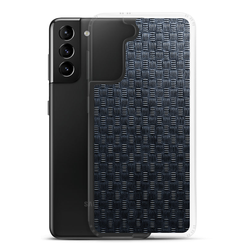 Load image into Gallery viewer, Dark Grey Subway Grid Metal Samsung Clear Thin Case CREATIVETECH
