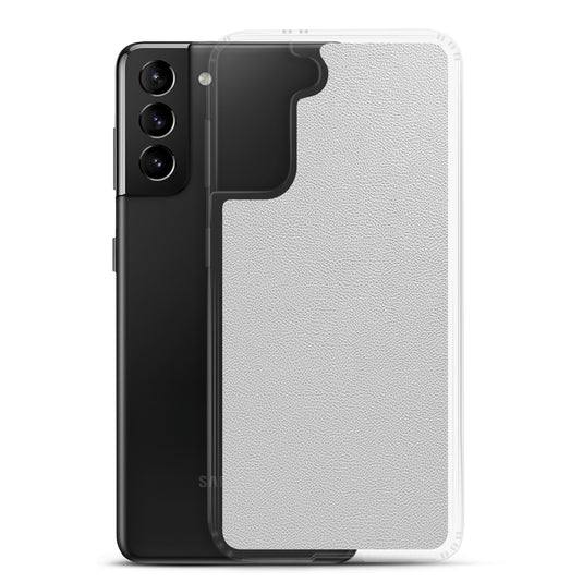 White Leather Samsung Clear Thin Case CREATIVETECH