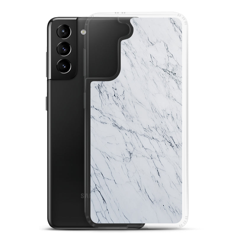 Load image into Gallery viewer, White Marble Stone Samsung Clear Thin Case CREATIVETECH
