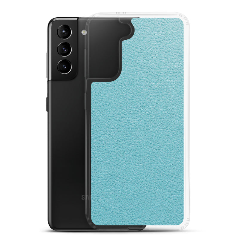 Load image into Gallery viewer, Mint Green Leather Samsung Clear Thin Case CREATIVETECH
