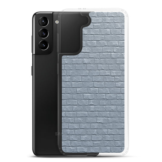 White Grey Brick Stone Samsung Clear Thin Case CREATIVETECH