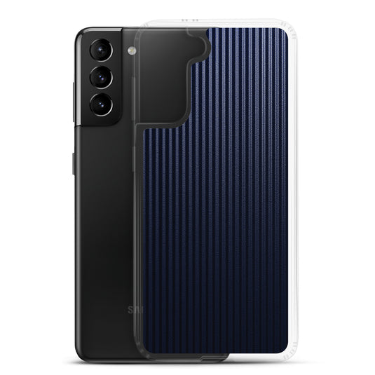 Dark Blue Carbon Fiber Striped Samsung Clear Thin Case CREATIVETECH