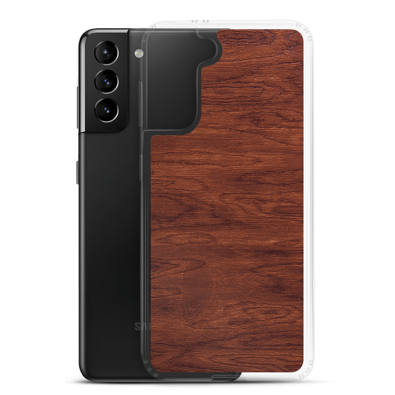 Load image into Gallery viewer, Deep Brown Wood Samsung Clear Thin Case CREATIVETECH