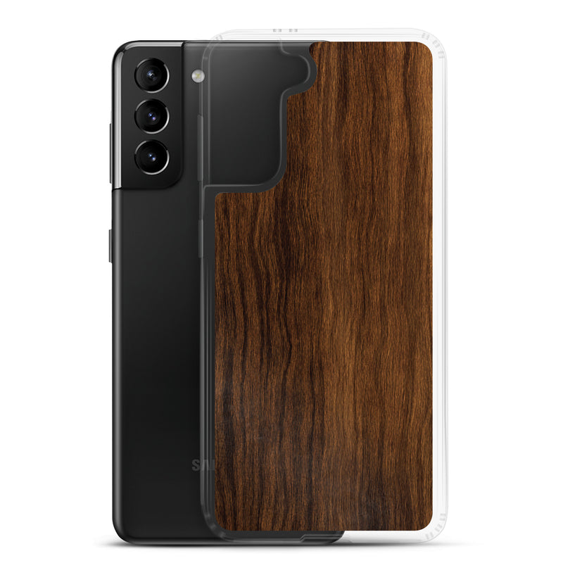 Load image into Gallery viewer, Dark Brown Wood Samsung Clear Thin Case CREATIVETECH
