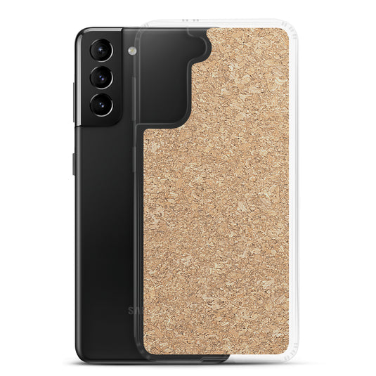 Light Brown Cork Wood Samsung Clear Thin Case CREATIVETECH