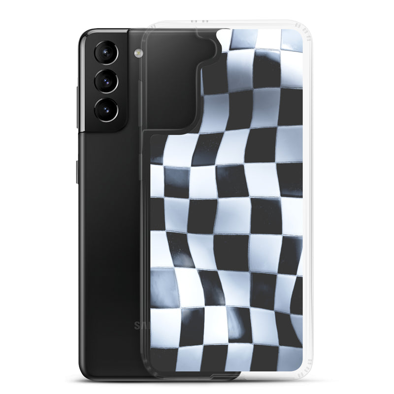 Load image into Gallery viewer, Chess Mat Black White Curved Samsung Clear Thin Case CREATIVETECH
