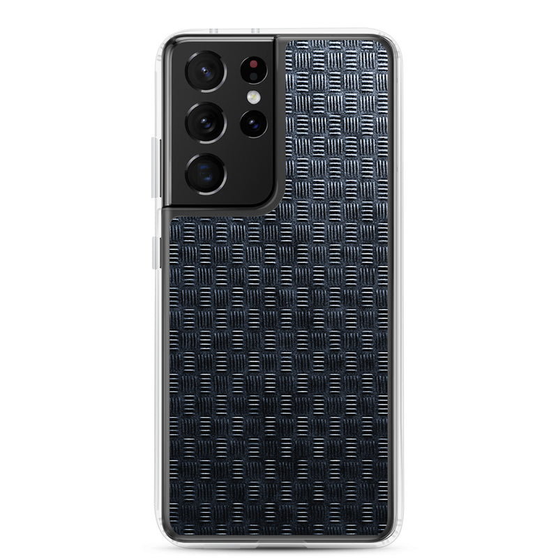 Load image into Gallery viewer, Dark Grey Subway Grid Metal Samsung Clear Thin Case CREATIVETECH
