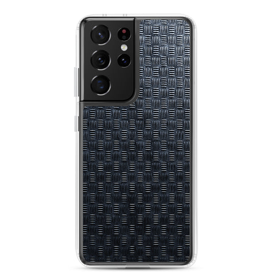 Dark Grey Subway Grid Metal Samsung Clear Thin Case CREATIVETECH
