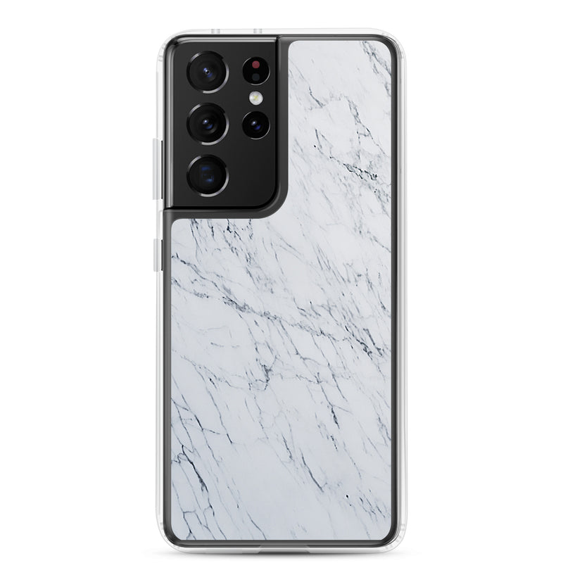 Load image into Gallery viewer, White Marble Stone Samsung Clear Thin Case CREATIVETECH
