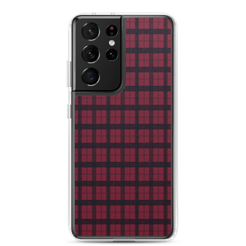 Load image into Gallery viewer, Burberry Red Textile Samsung Clear Thin Case CREATIVETECH
