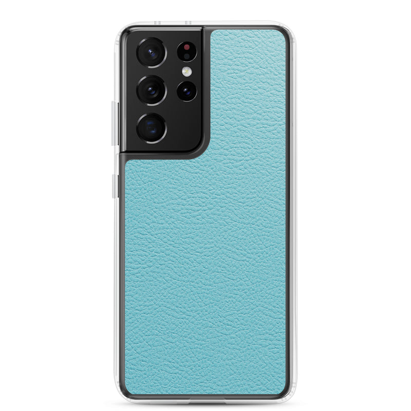 Load image into Gallery viewer, Mint Green Leather Samsung Clear Thin Case CREATIVETECH
