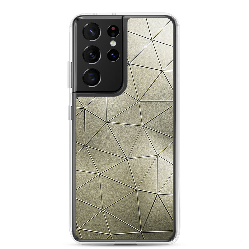 Load image into Gallery viewer, Golden Polygon Metal Samsung Clear Thin Case CREATIVETECH