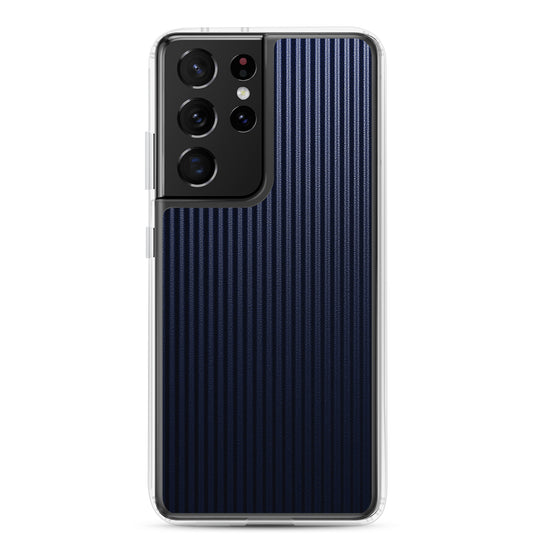 Dark Blue Carbon Fiber Striped Samsung Clear Thin Case CREATIVETECH