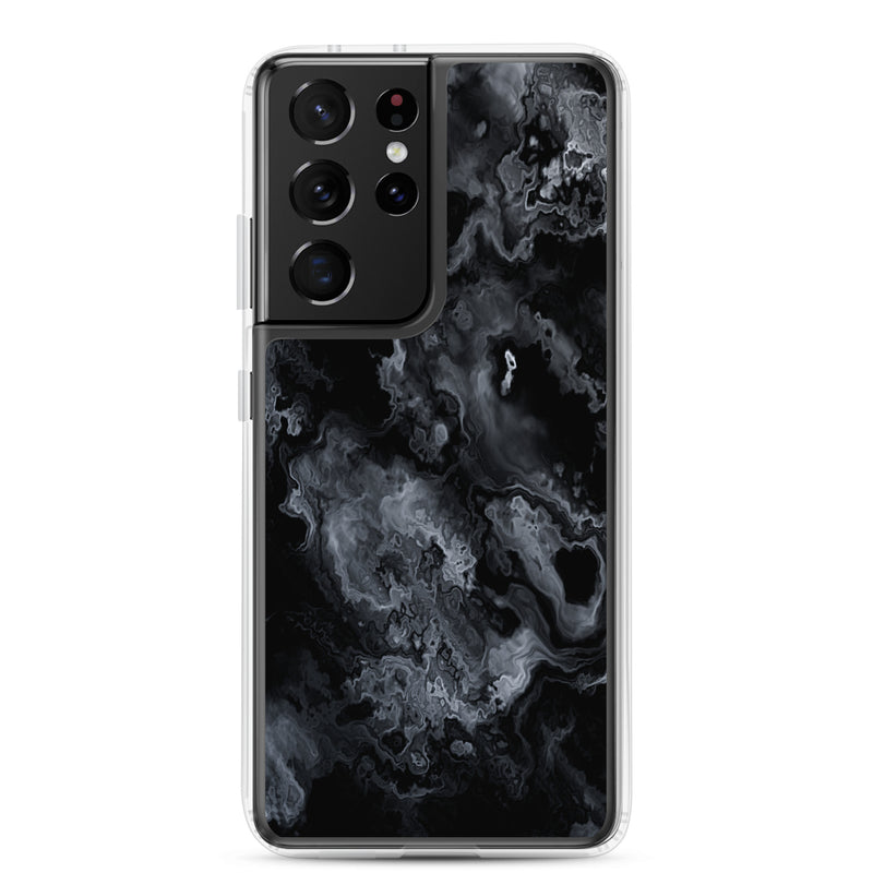 Load image into Gallery viewer, Black Marble Stone Samsung Clear Thin Case CREATIVETECH
