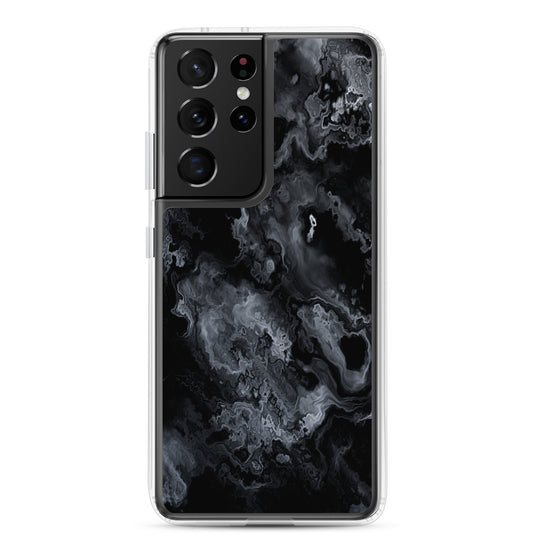 Black Marble Stone Samsung Clear Thin Case CREATIVETECH