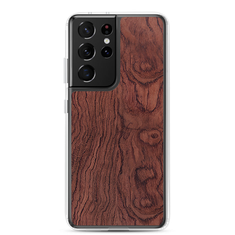 Load image into Gallery viewer, Red Brown Bubinga Wood Samsung Clear Thin Case CREATIVETECH
