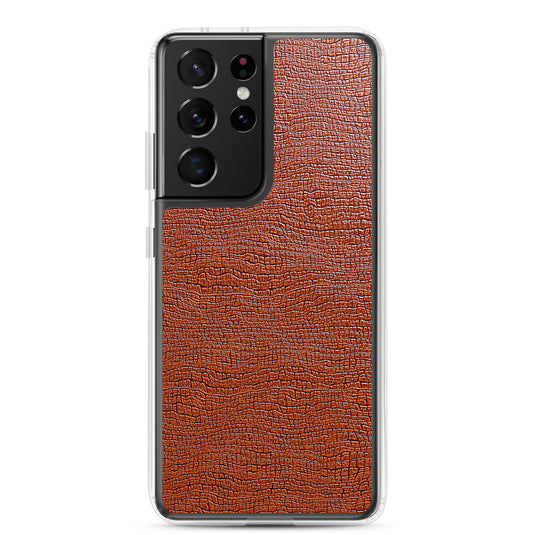 Exotic Brown Leather Samsung Clear Thin Case CREATIVETECH