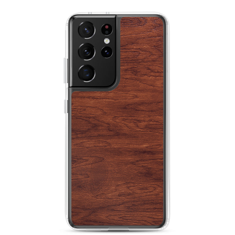 Load image into Gallery viewer, Deep Brown Wood Samsung Clear Thin Case CREATIVETECH
