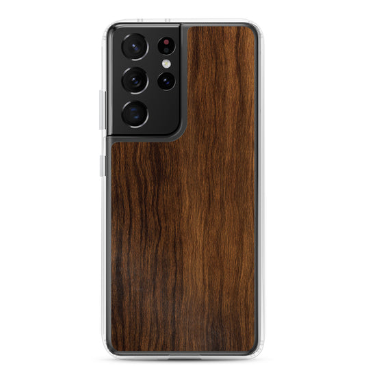 Dark Brown Wood Samsung Clear Thin Case CREATIVETECH
