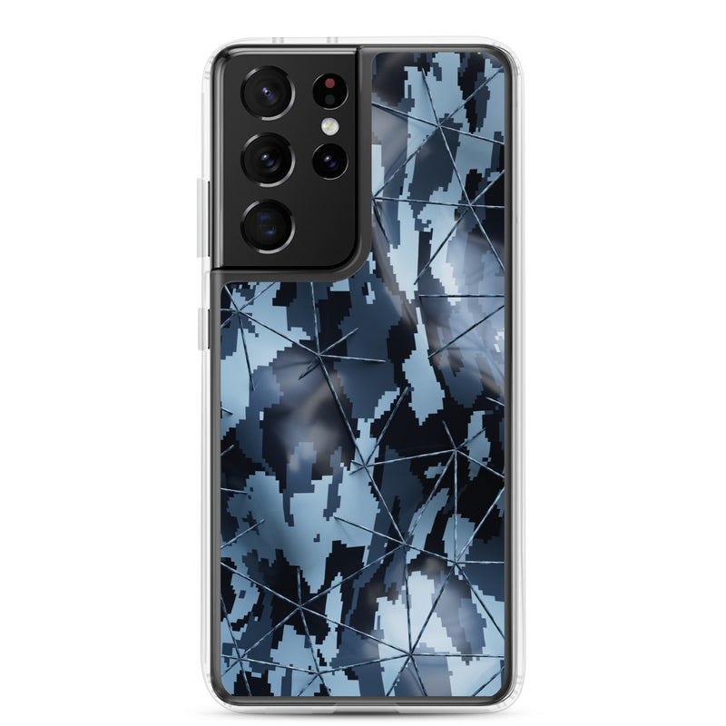 Load image into Gallery viewer, Military Camouflage Grey Tech Polygon Samsung Clear Thin Case CREATIVETECH
