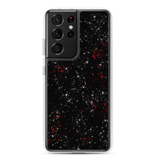 Painted Black Red White Samsung Clear Thin Case CREATIVETECH