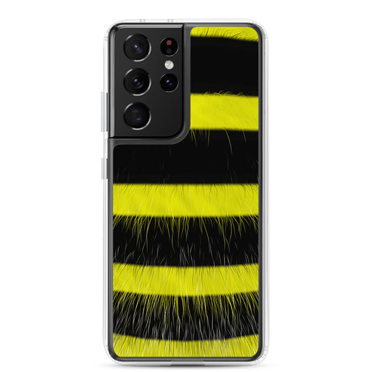 Fluffy Bee Black Yellow Samsung Clear Thin Case CREATIVETECH