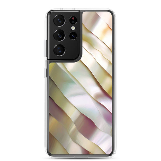 Soft Yellow Pink Pearl Samsung Clear Thin Case CREATIVETECH