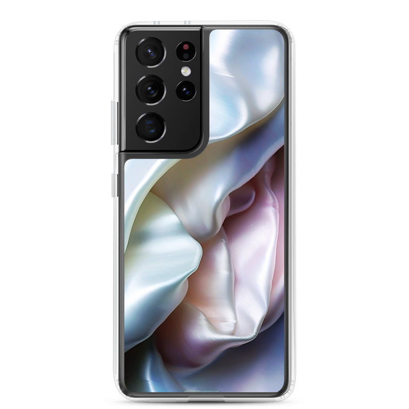 Load image into Gallery viewer, Tender Pink Blue Pearl Fluffy Bee Black Yellow Samsung Clear Thin Case CREATIVETECH