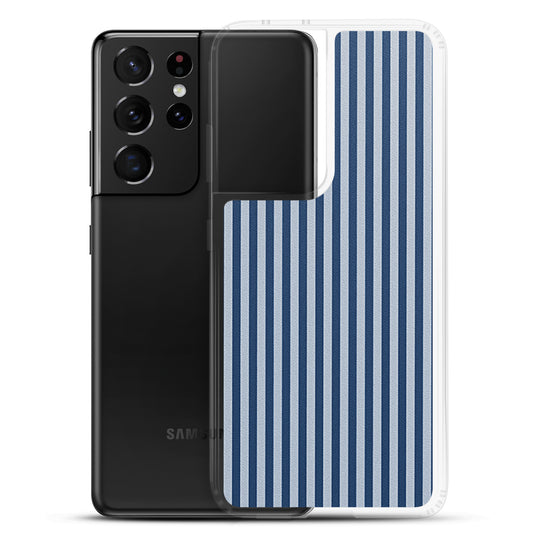 Marine Blue Striped Samsung Clear Thin Case CREATIVETECH