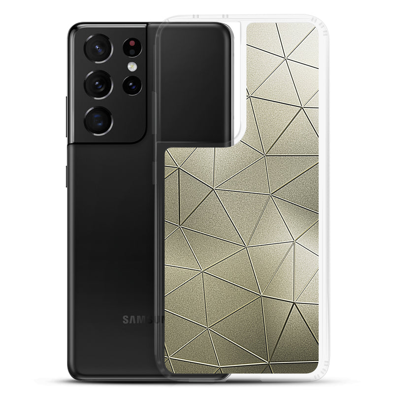 Load image into Gallery viewer, Golden Polygon Metal Samsung Clear Thin Case CREATIVETECH