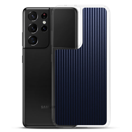 Dark Blue Carbon Fiber Striped Samsung Clear Thin Case CREATIVETECH