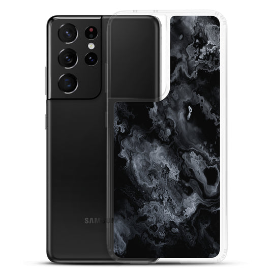 Black Marble Stone Samsung Clear Thin Case CREATIVETECH