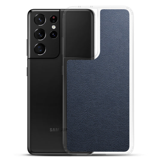 Dark Blue Leather Samsung Clear Thin Case CREATIVETECH