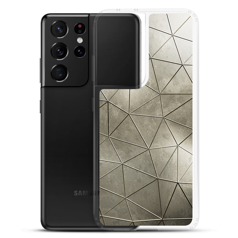 Load image into Gallery viewer, Aged Gold Polygon Samsung Clear Thin Case CREATIVETECH