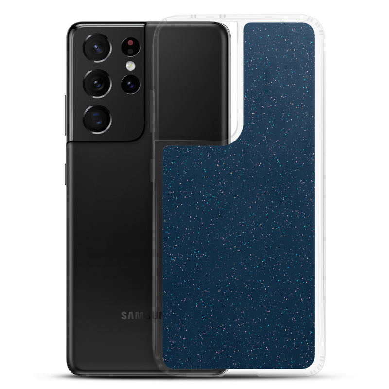Load image into Gallery viewer, Deep Blue Speckled Samsung Clear Thin Case CREATIVETECH