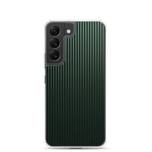 Striped Carbon Fiber Dark Green Samsung Clear Thin Case CREATIVETECH