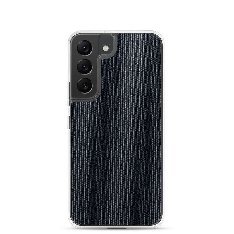 Load image into Gallery viewer, Dark Grey Fiber Textile Samsung Clear Thin Case CREATIVETECH