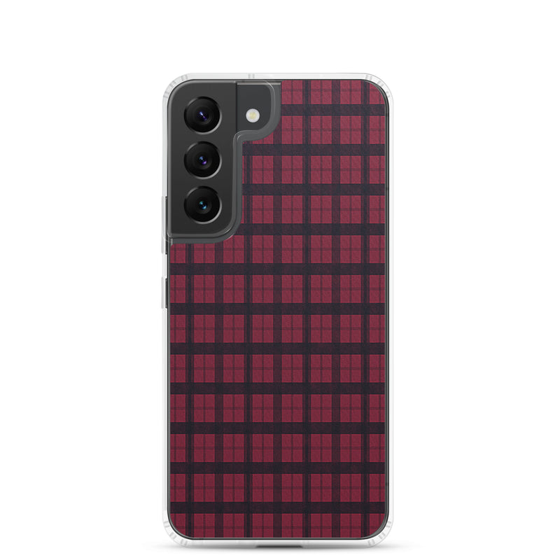 Load image into Gallery viewer, Burberry Red Textile Samsung Clear Thin Case CREATIVETECH