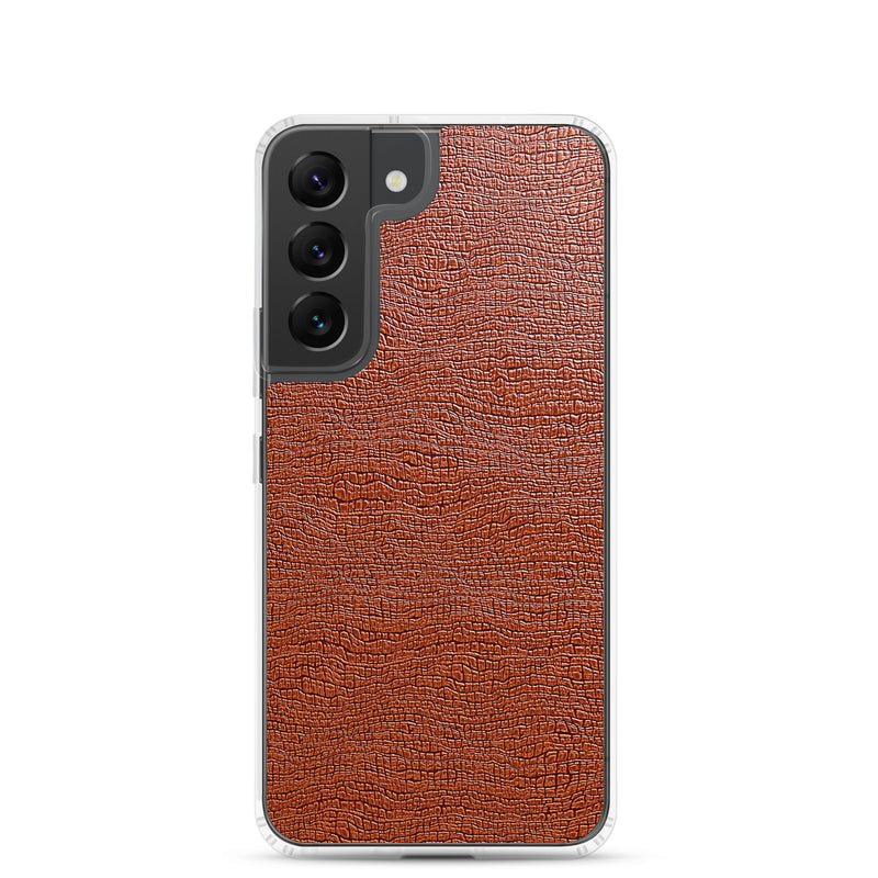 Load image into Gallery viewer, Exotic Brown Leather Samsung Clear Thin Case CREATIVETECH
