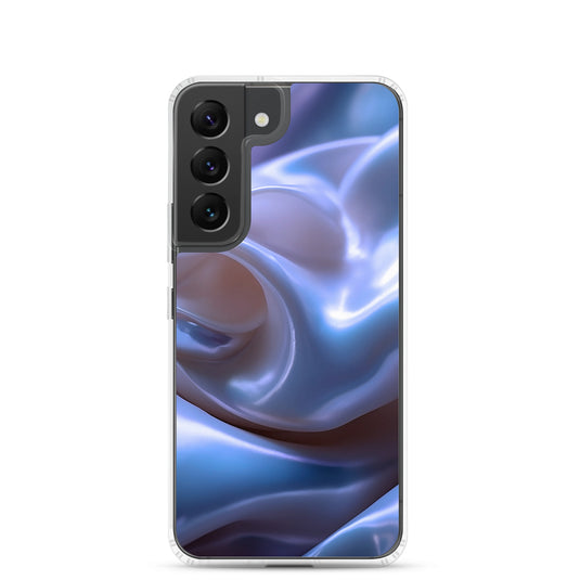 Blue Satin Pearl Cloth Samsung Clear Thin Case CREATIVETECH