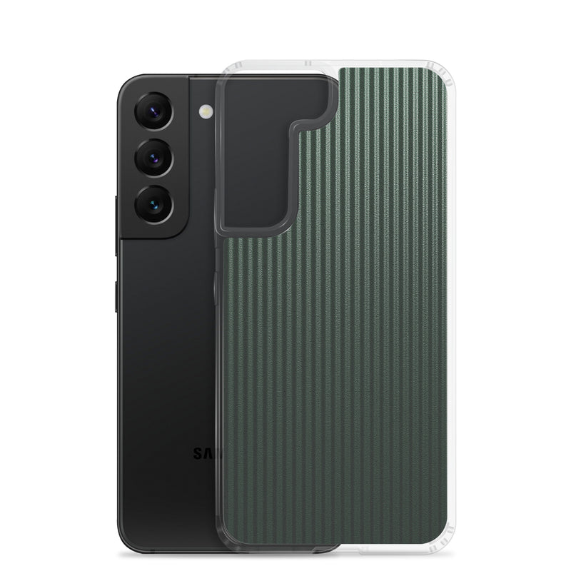 Load image into Gallery viewer, Striped Carbon Fiber Dark Green Samsung Clear Thin Case CREATIVETECH
