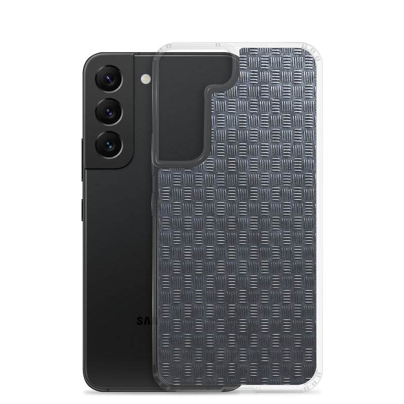 Load image into Gallery viewer, Dark Grey Subway Grid Metal Samsung Clear Thin Case CREATIVETECH
