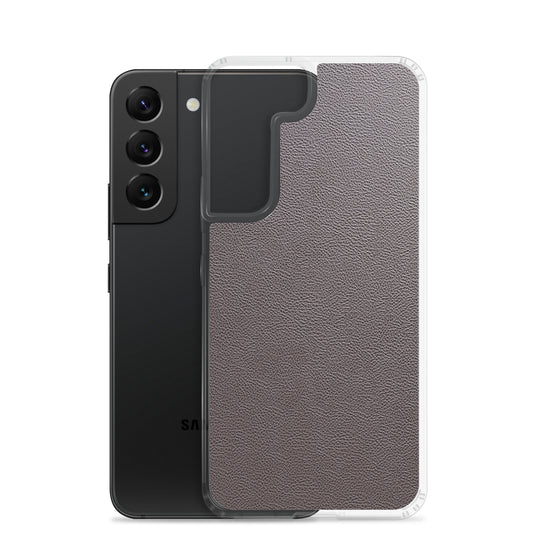 Dark Brown Leather Samsung Clear Thin Case CREATIVETECH