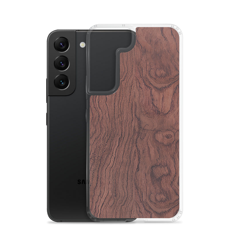 Load image into Gallery viewer, Red Brown Bubinga Wood Samsung Clear Thin Case CREATIVETECH
