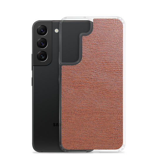 Exotic Brown Leather Samsung Clear Thin Case CREATIVETECH