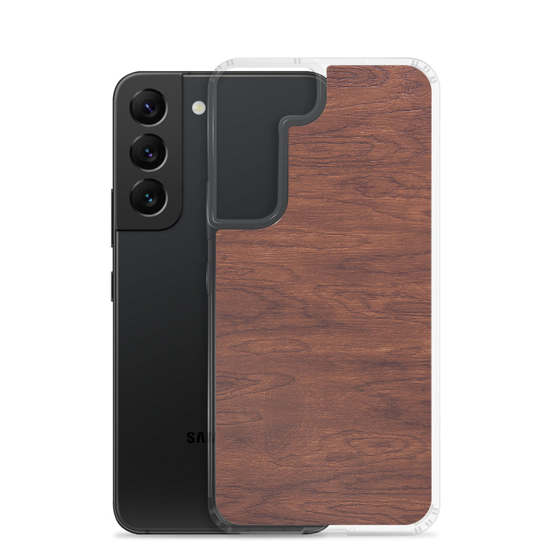 Load image into Gallery viewer, Deep Brown Wood Samsung Clear Thin Case CREATIVETECH
